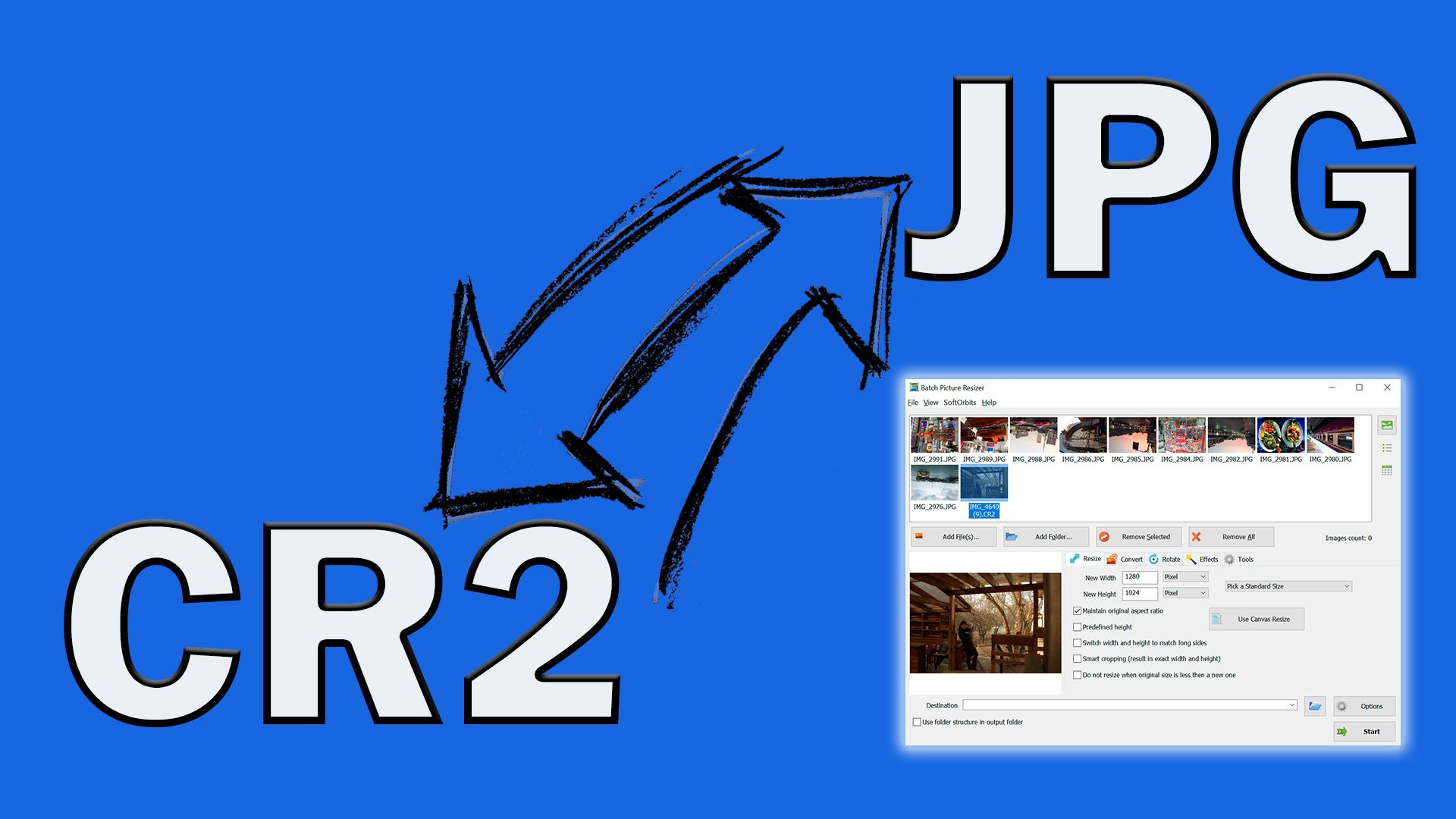 Convertir CR2 a JPG..