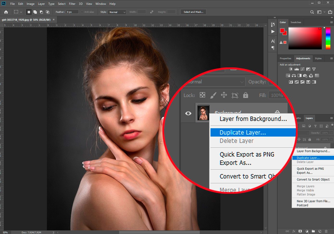 Photoshop: Duplica la capa..