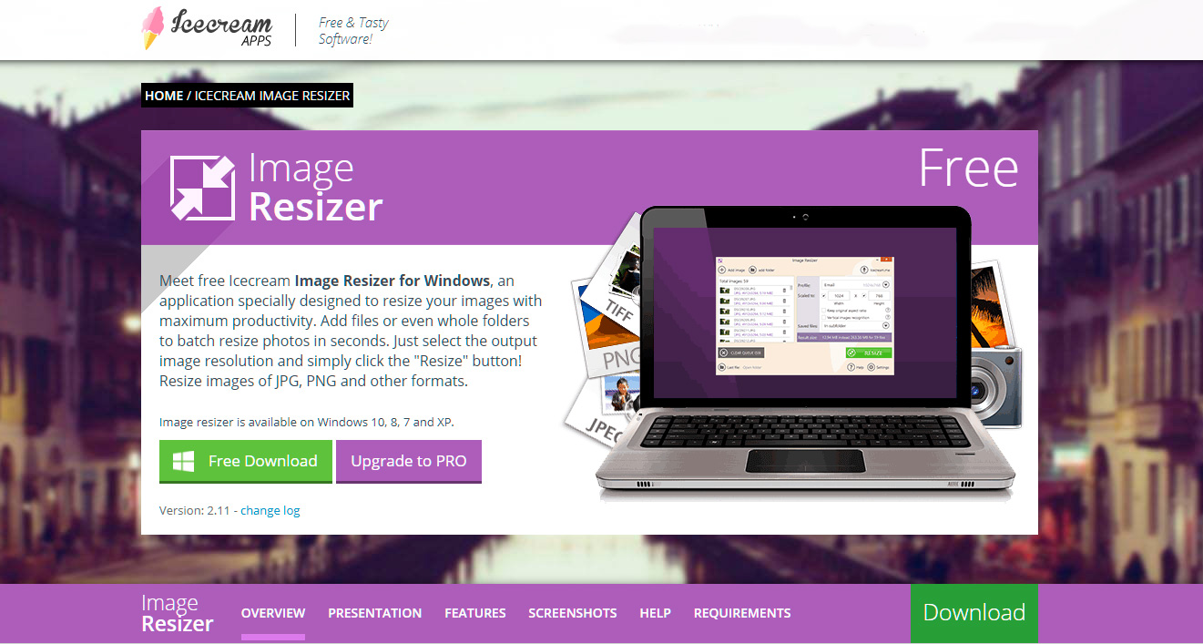 Descarga de redimensionador de imágenes para Windows 7, 10, 11 (32/64 bit)