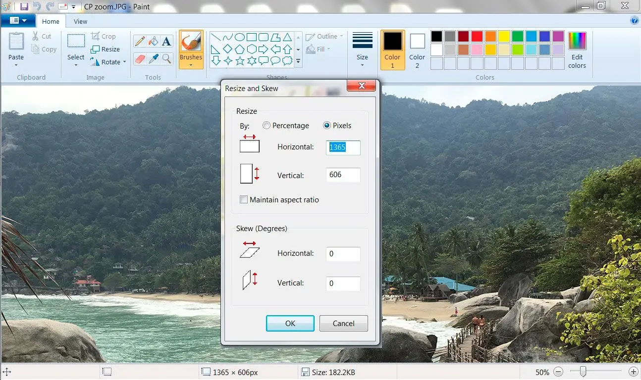 Redimensionar foto en KB usando Paint..