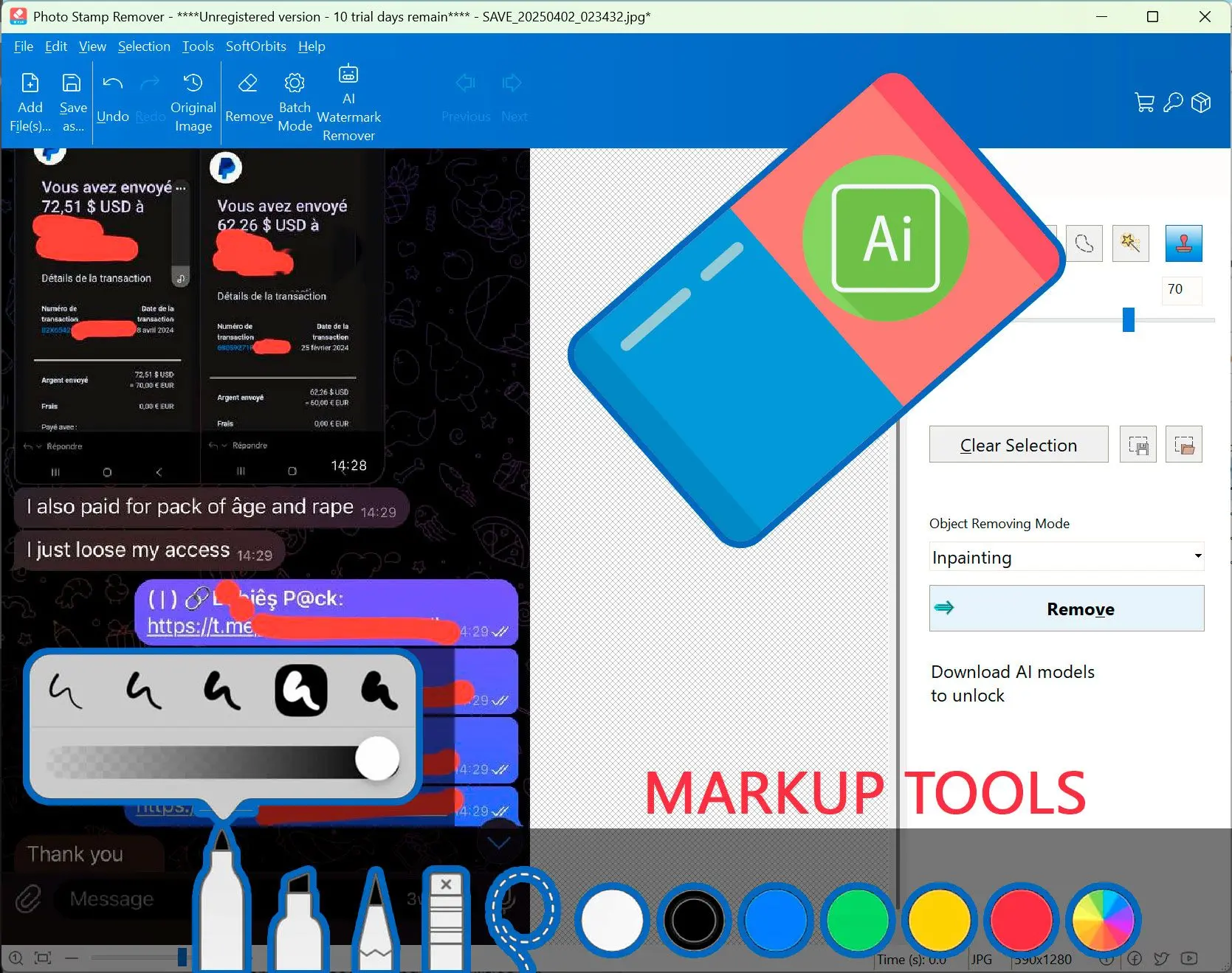 Photo Stamp Remover: Capturas de pantalla.