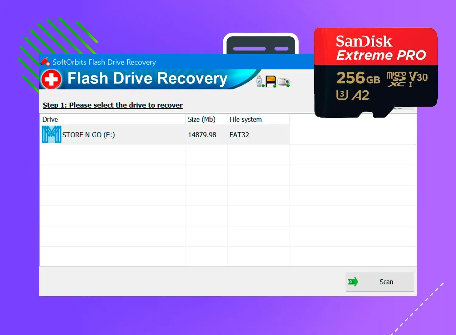 SoftOrbits Flash Drive Recovery Captura de pantalla.
