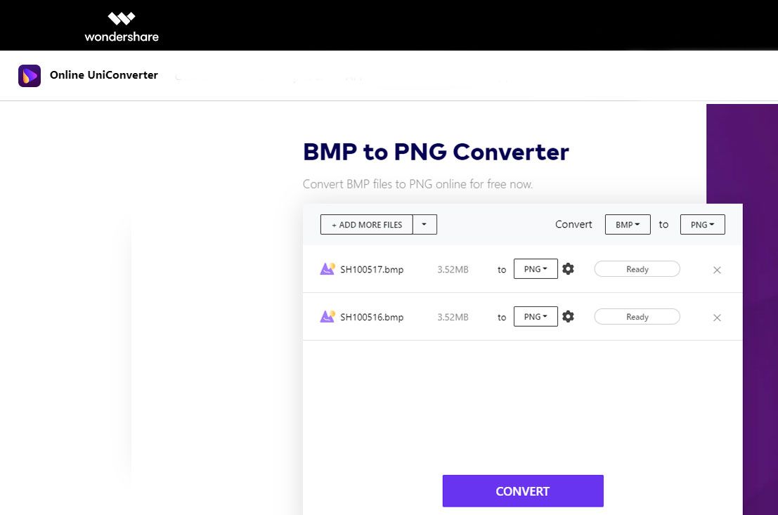 Elija los archivos BMP para convertir a PNG..