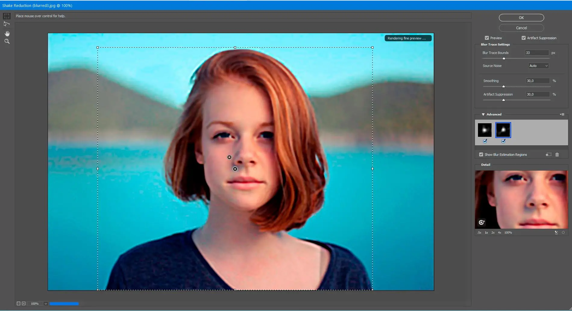 Selecciona opciones Avanzadas en Photoshop..