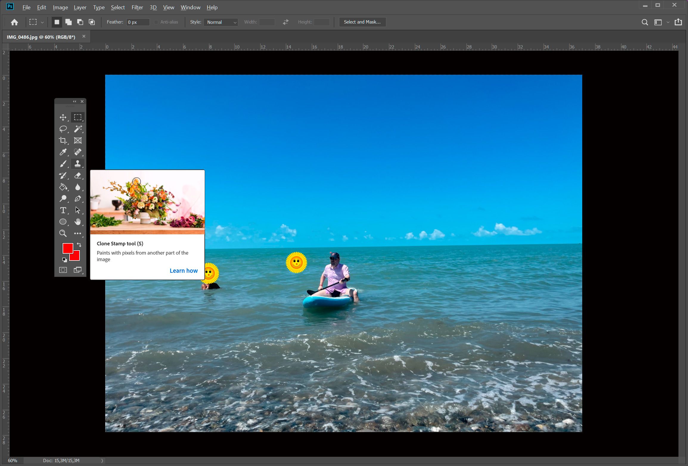 Eliminar emojis de las fotos con Photoshop..