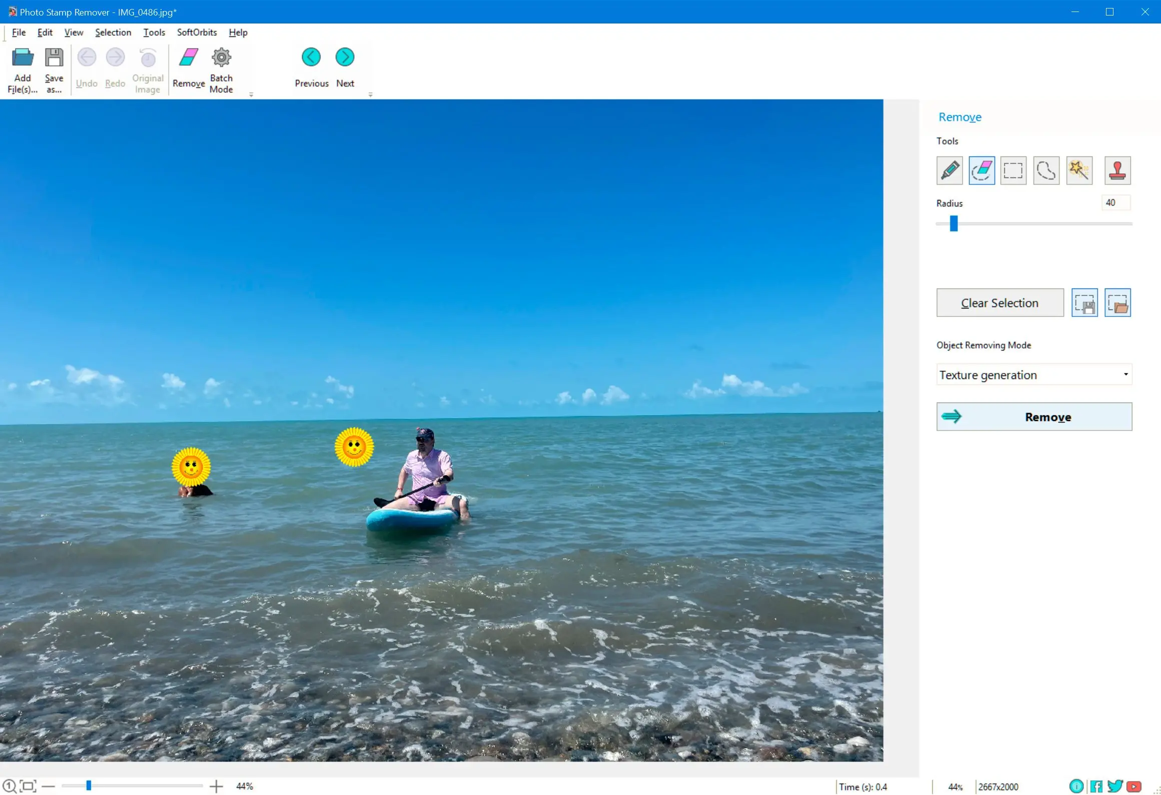 Eliminar Emojis de la foto..