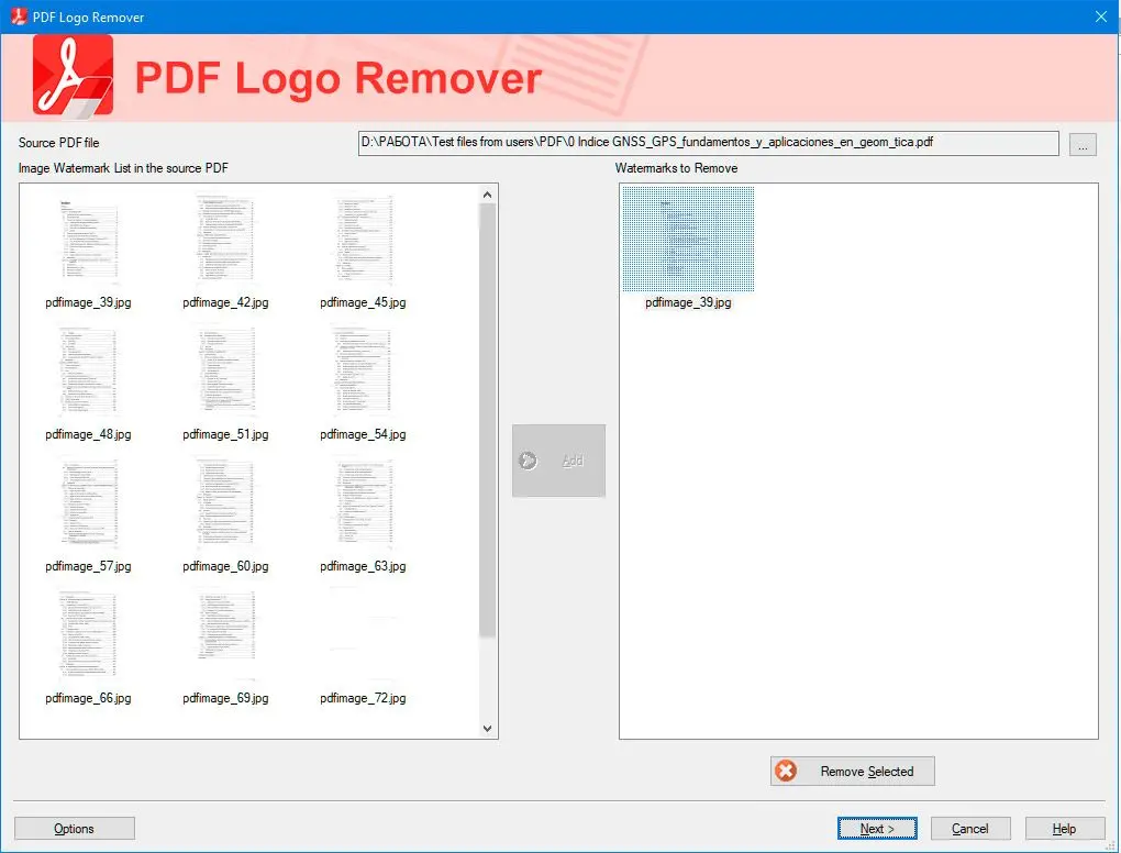 Aplicación para eliminar marcas de agua de los PDF..