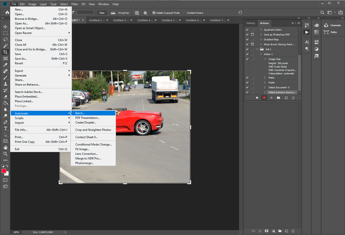 Recortar imágenes en adobe photoshop.