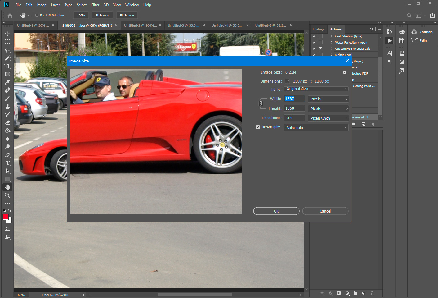Photoshop - cambiar el tamaño de varias imágenes.