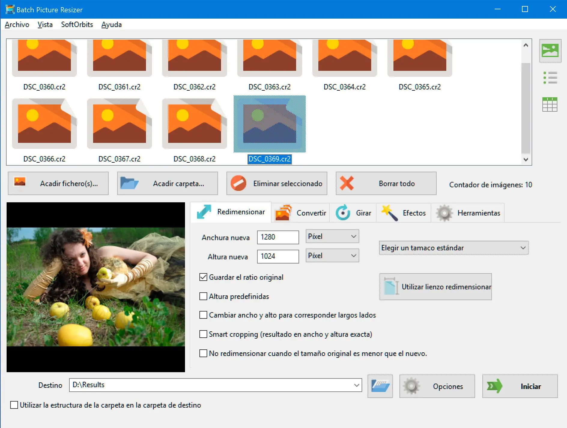 Abre el programa SoftOrbits Batch Picture Resizer..