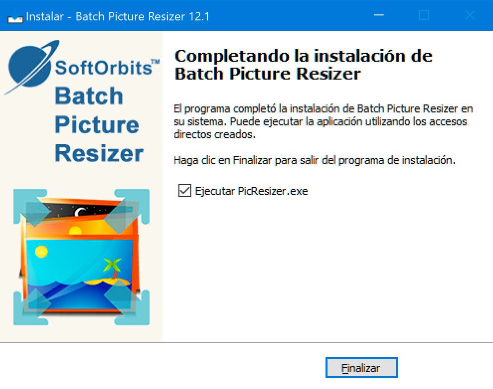 Instala SoftOrbits Batch Picture Resizer..