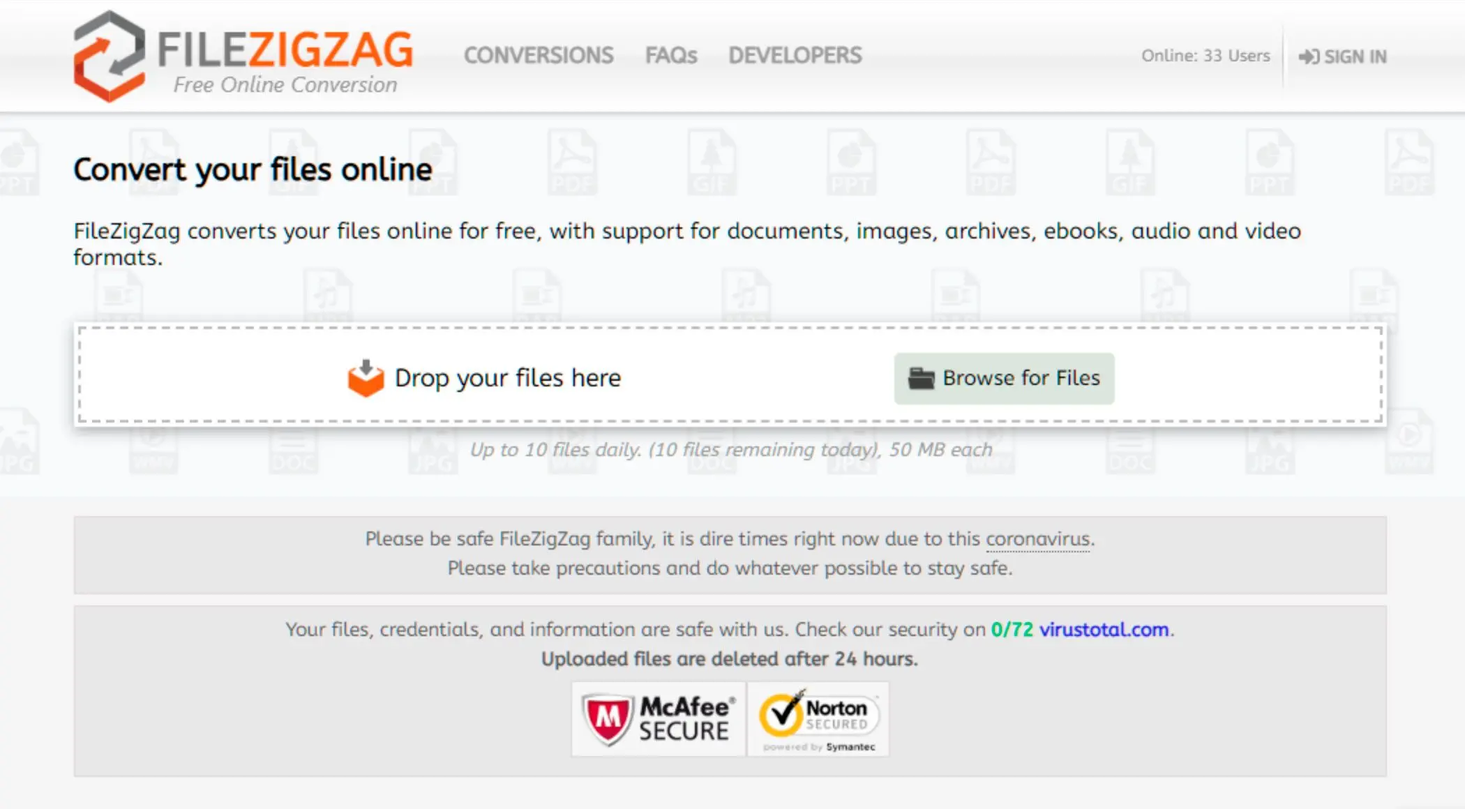 Accede al sitio web de FileZigZag..