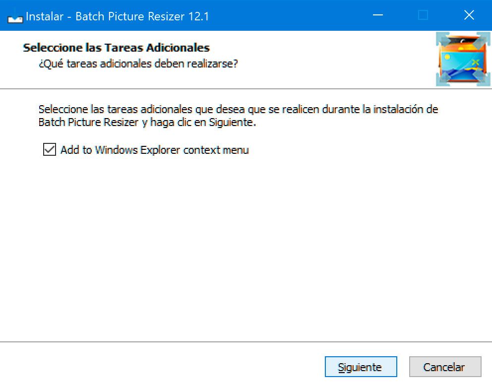 Descarga e instalación de Batch Picture Resizer..