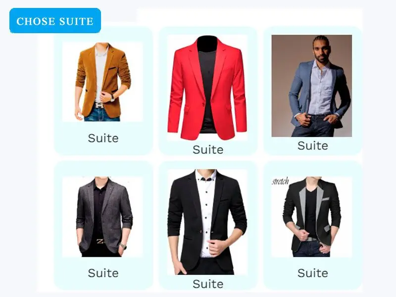Elija Su Traje o Blazer.