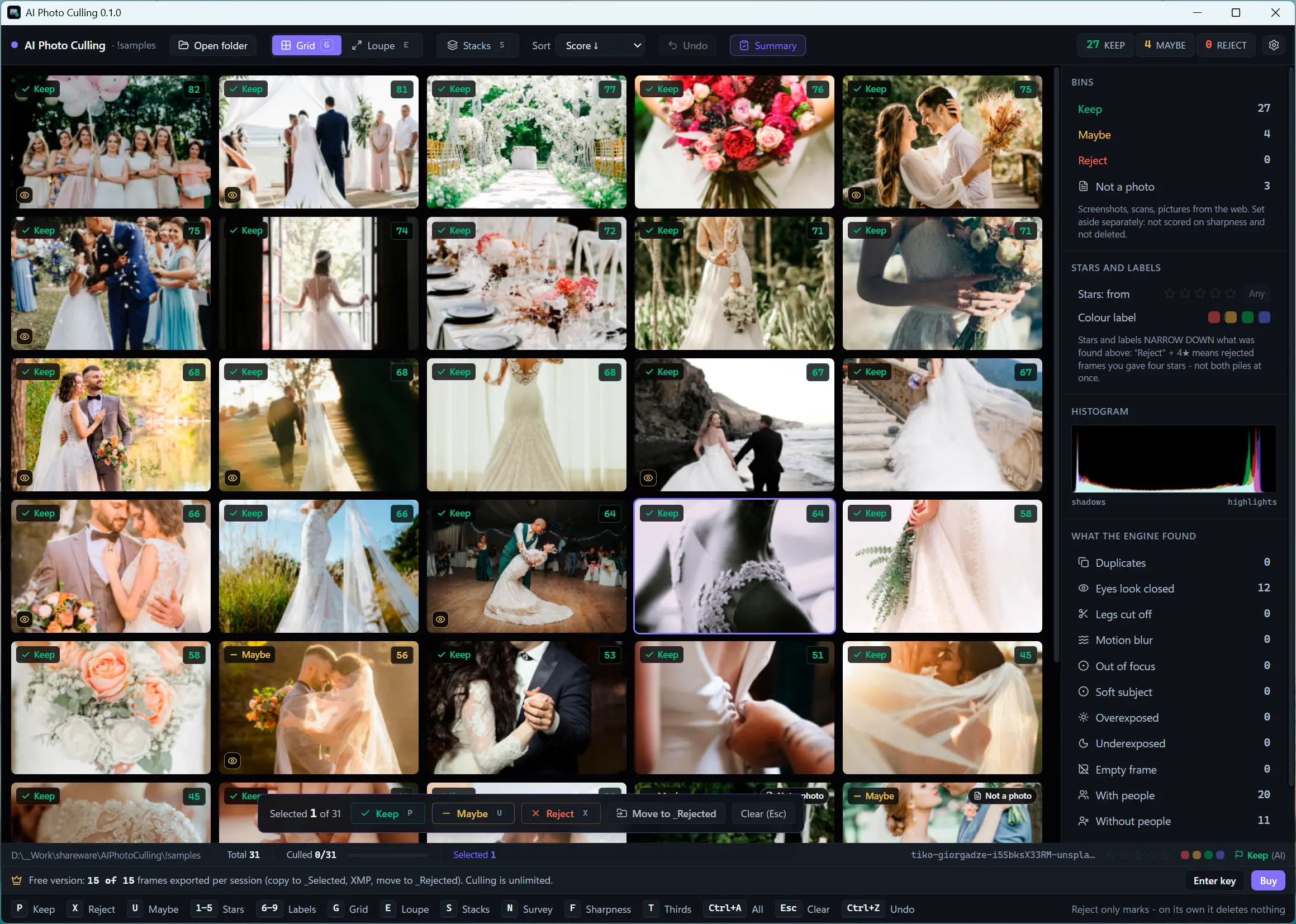 AI Photo Culling Capturas de pantalla.