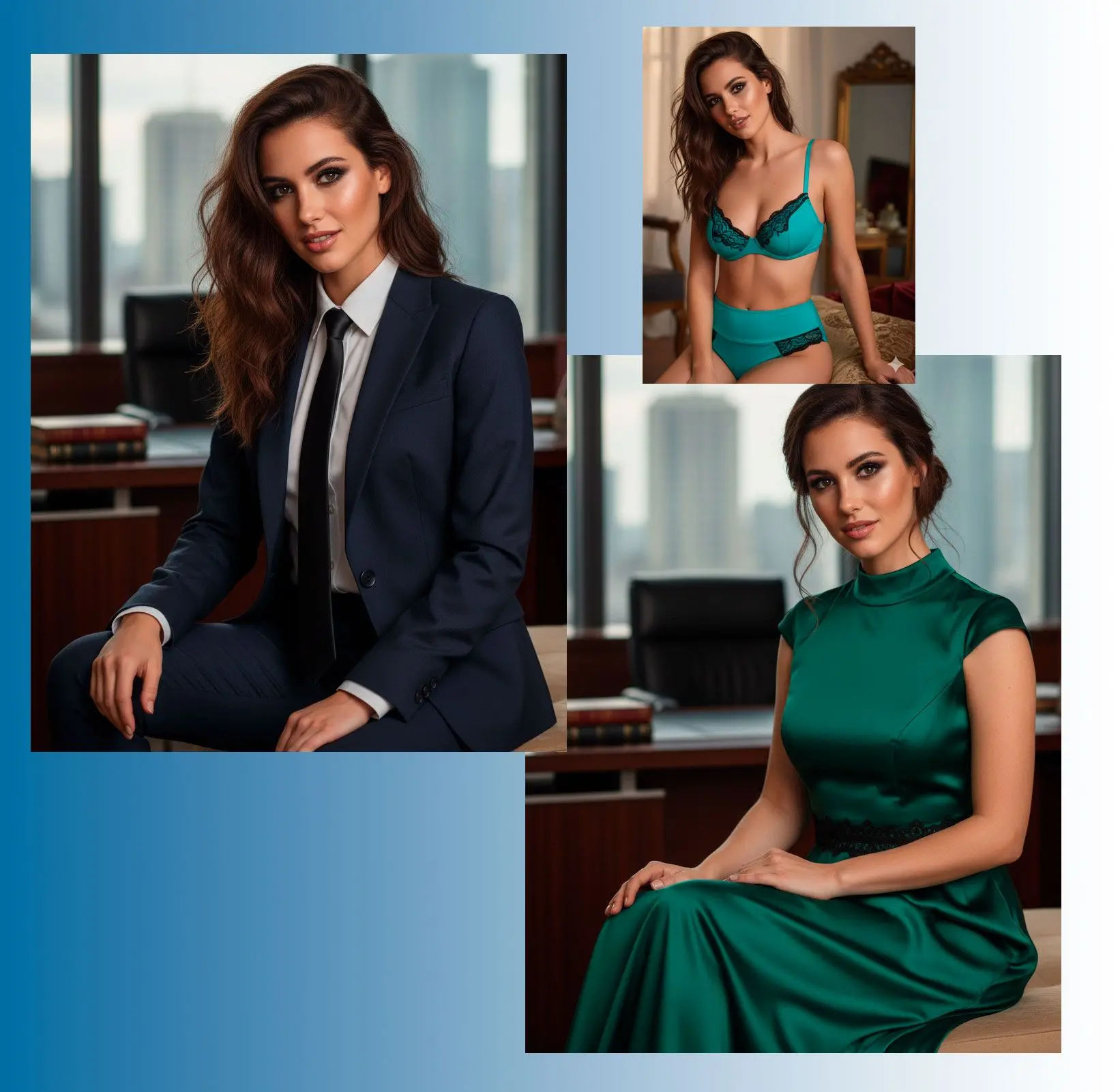 Cambie la ropa en las fotos.