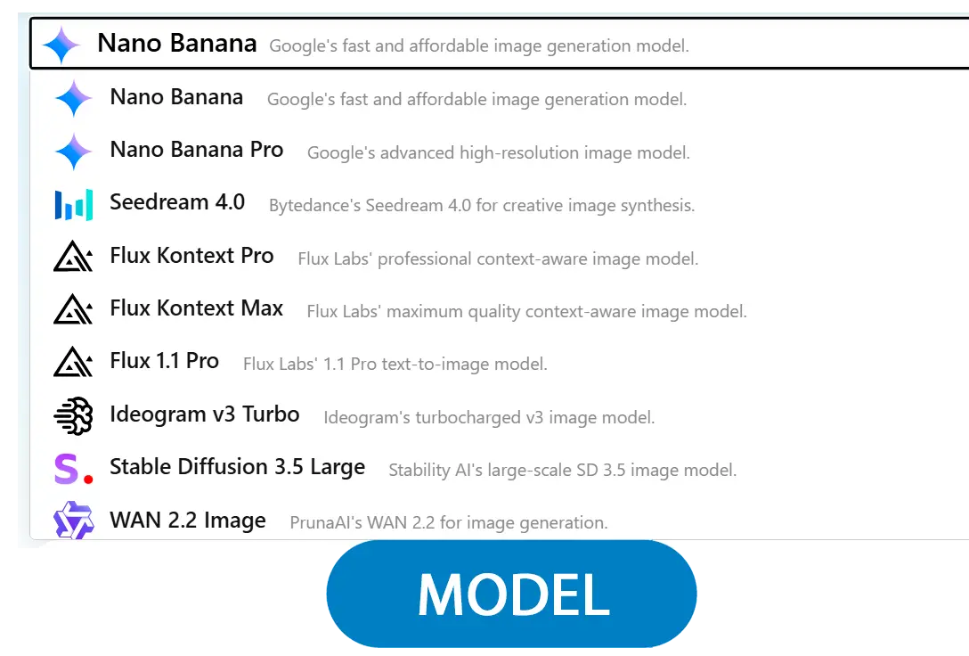 Selecciona un Modelo.