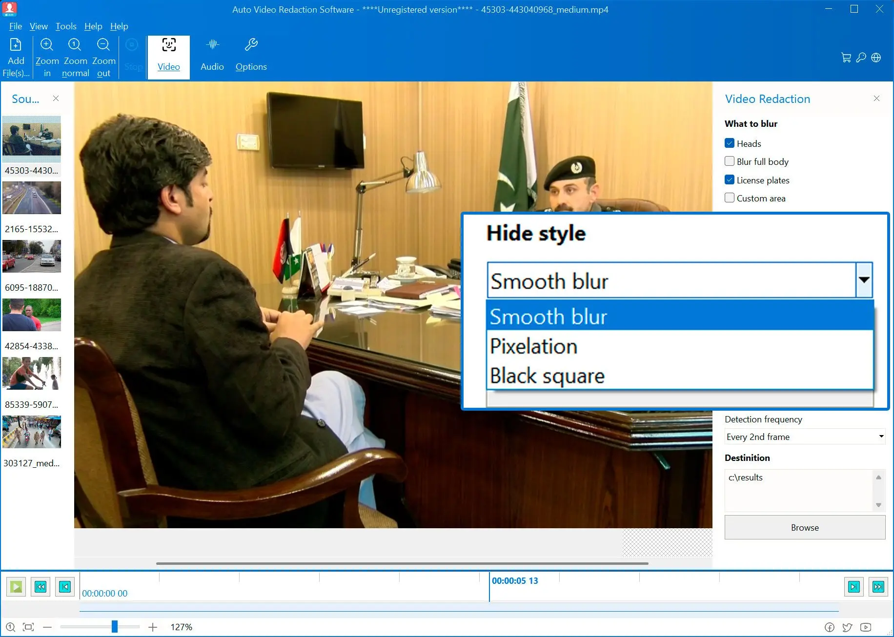 Elija un Estilo de Desenfoque.