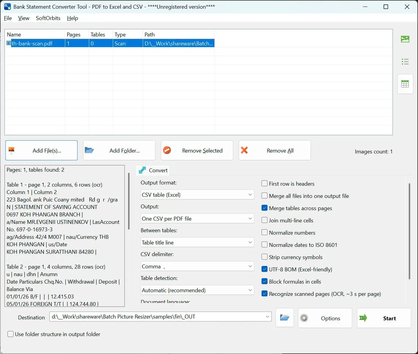 PDF to CSV Converter Capturas de pantalla.