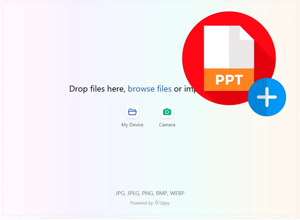Suba una presentación PPT.