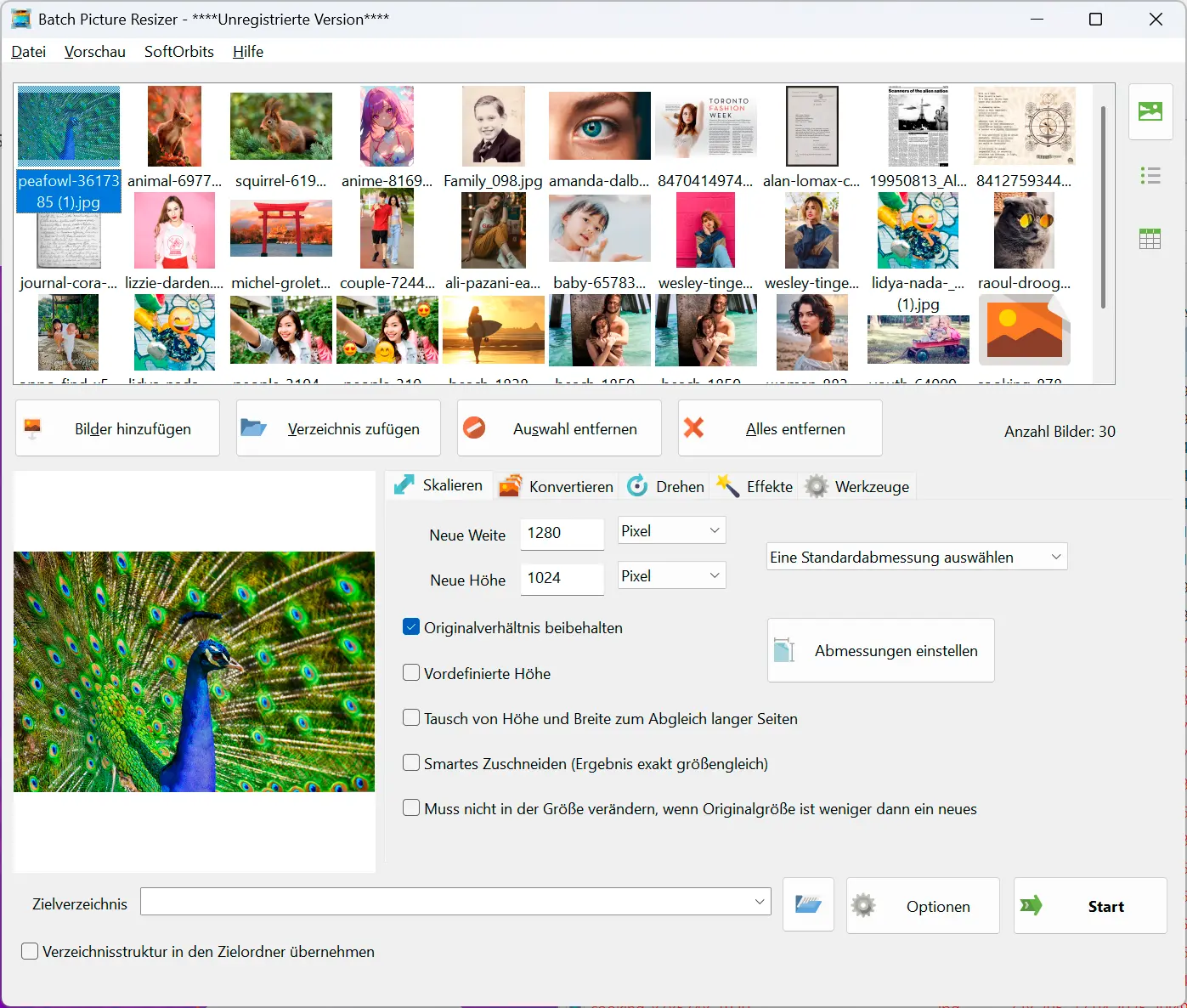 Batch Picture Resizer: Capturas de pantalla.
