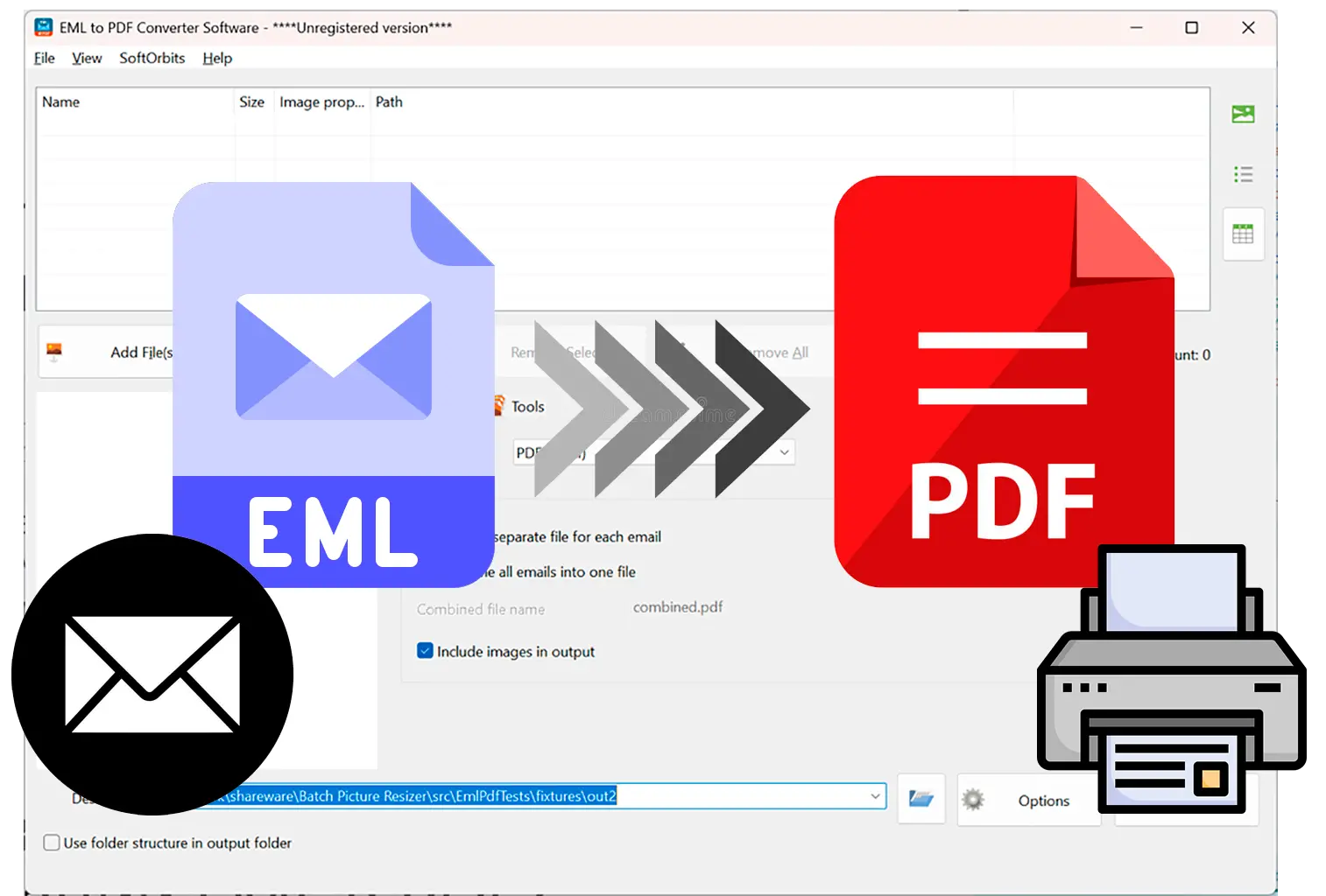 Exporte EML a PDF o HTML imprimibles fácilmente..