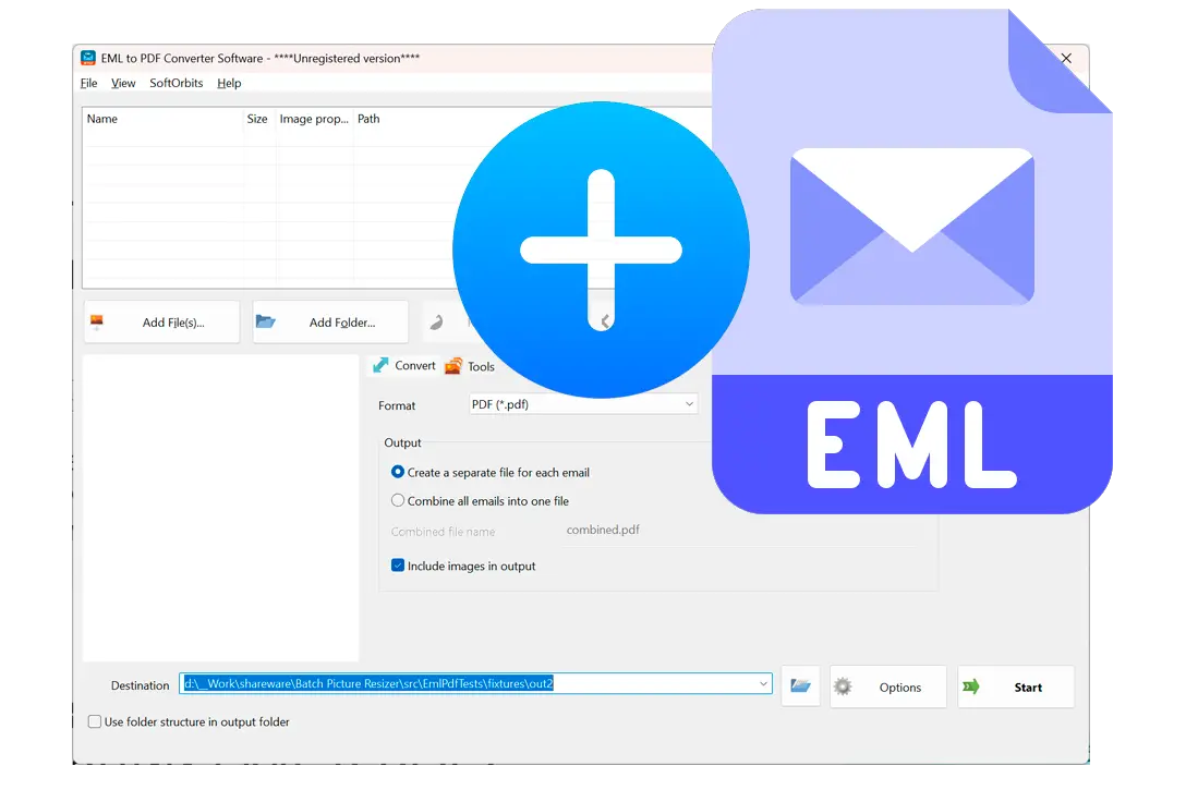 Agregar archivos .EML al programa..