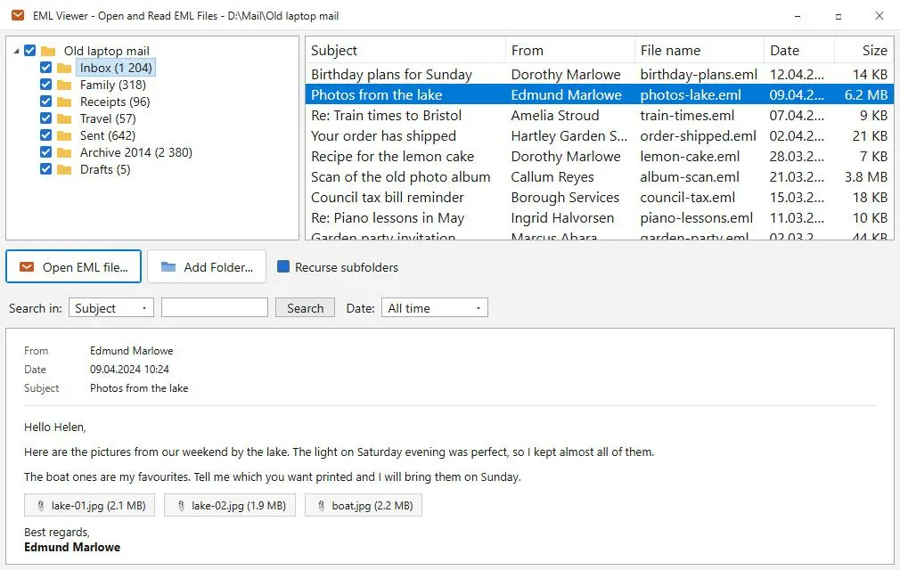EML Viewer - Open and Read EML Files Captura de pantalla.