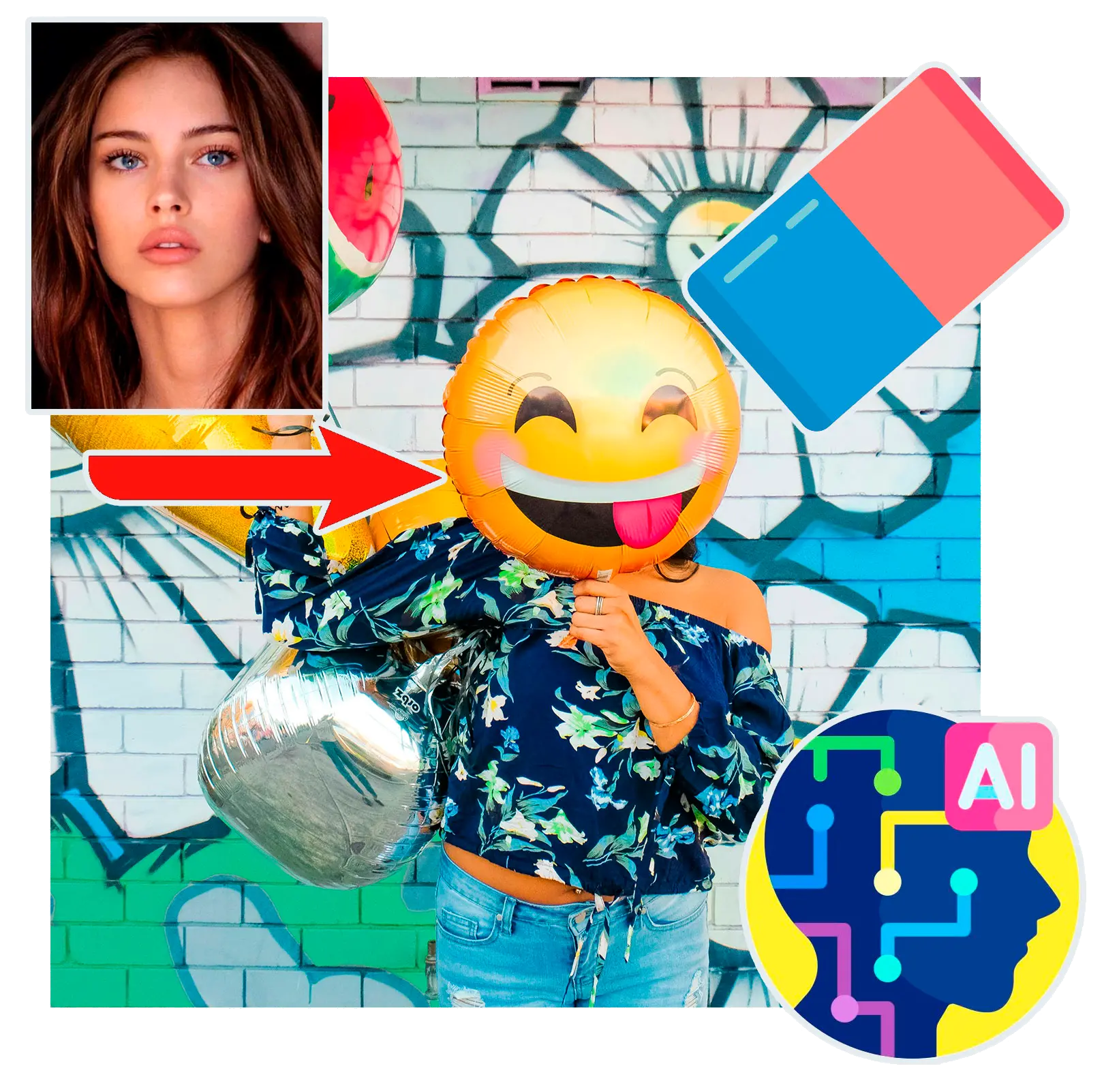 Borrador de Emojis de Cara de Chica con IA.