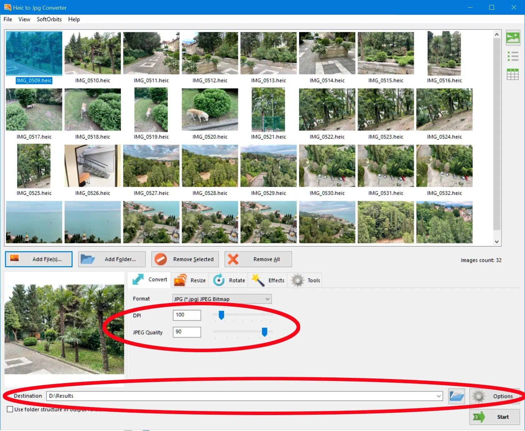 Configurar la salida.