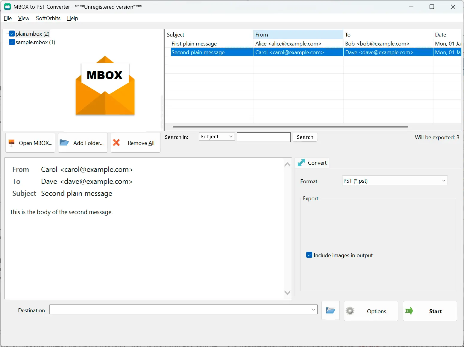 MBOX to PST Converter Software for Outlook Capturas de pantalla.