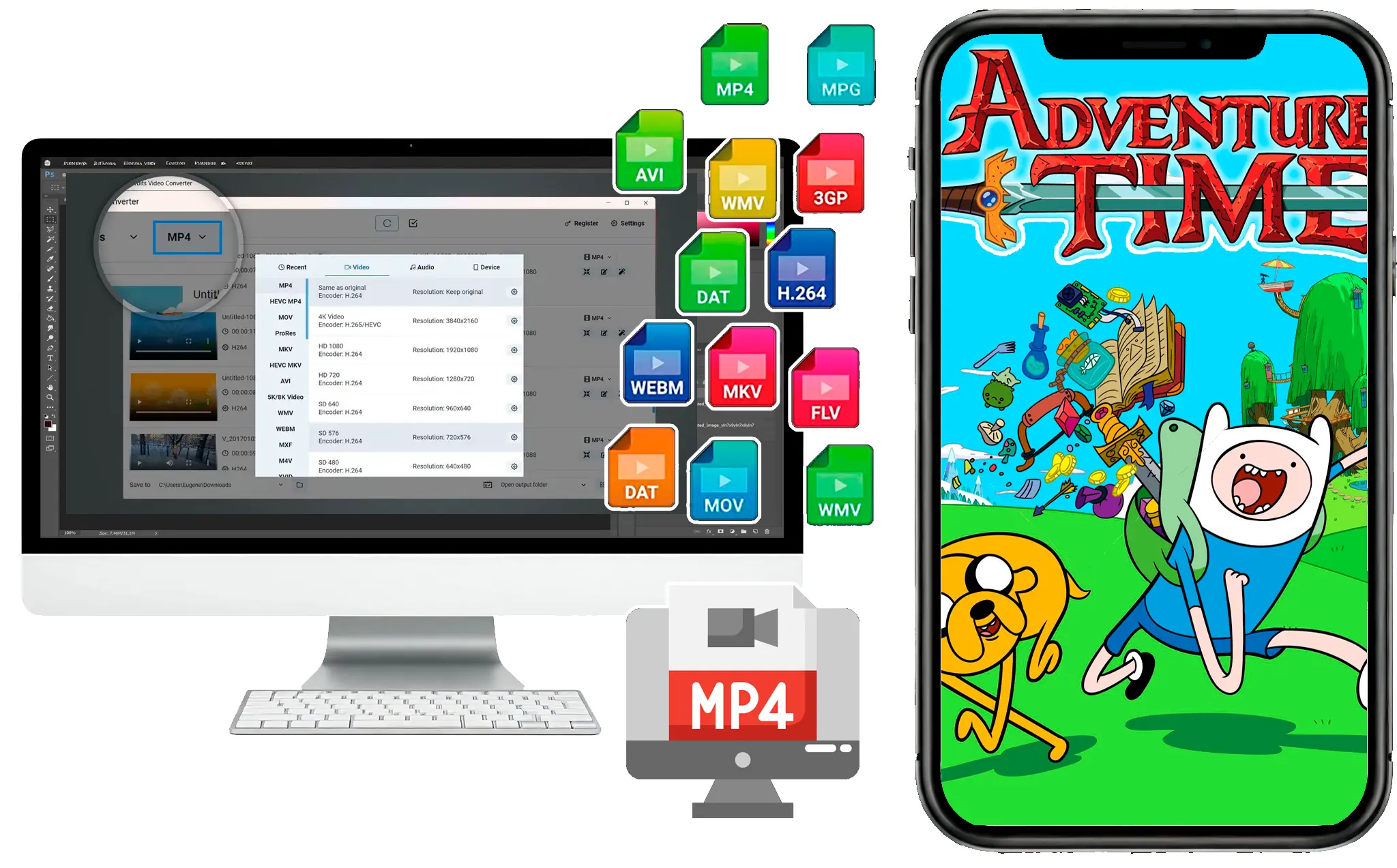 Cualquier Formato de Video y Audio para Cualquier Dispositivo.