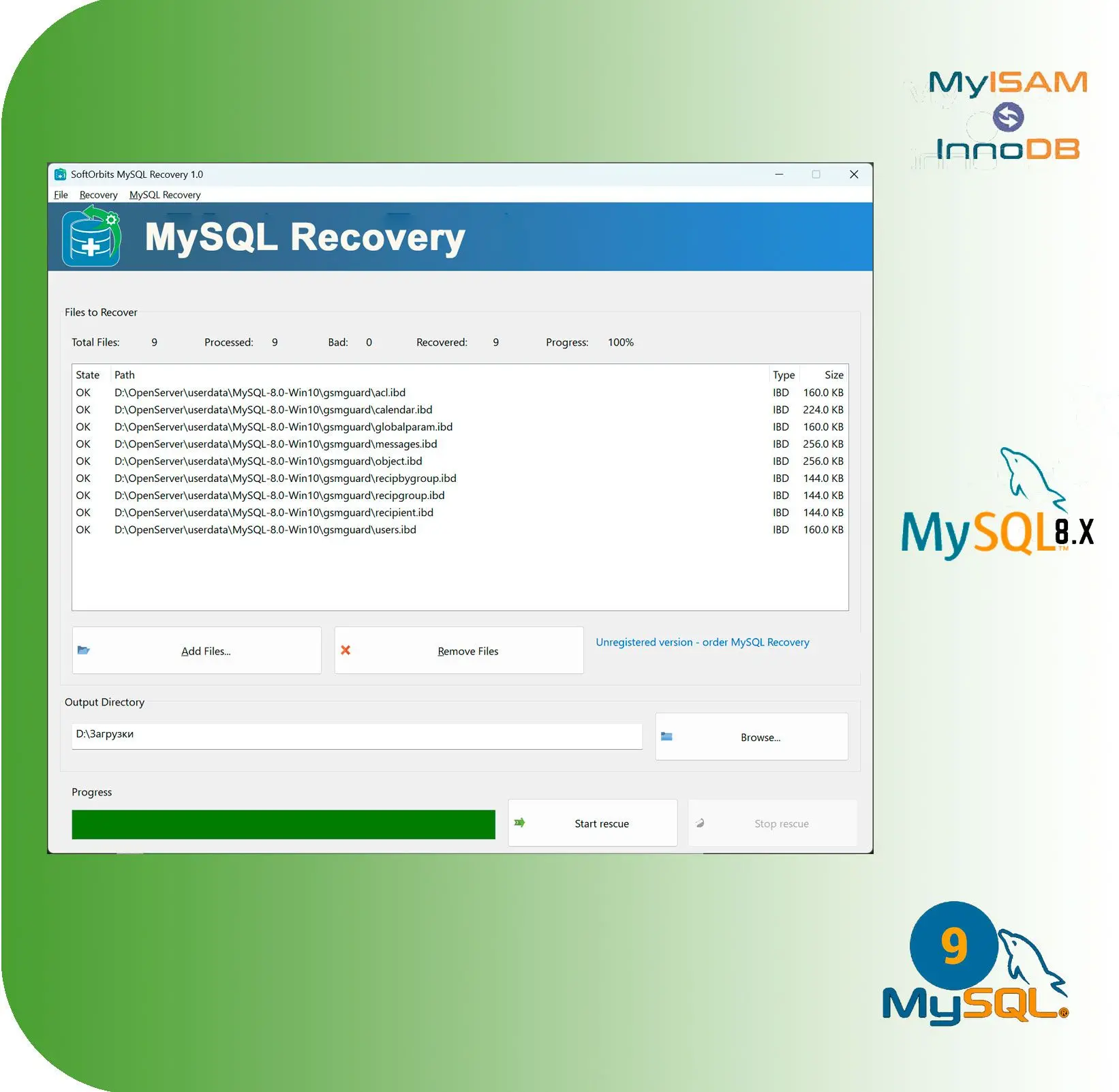 Recuperación de Datos Inteligente y Confiable para cualquier tipo de Base de Datos MySQL..
