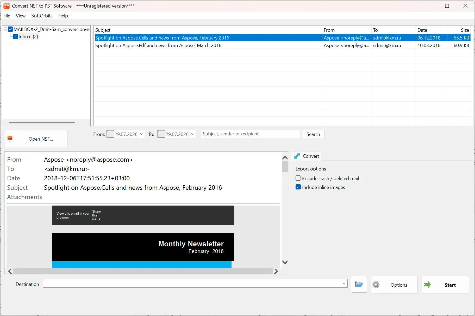 NSF to PST Converter Capturas de pantalla.