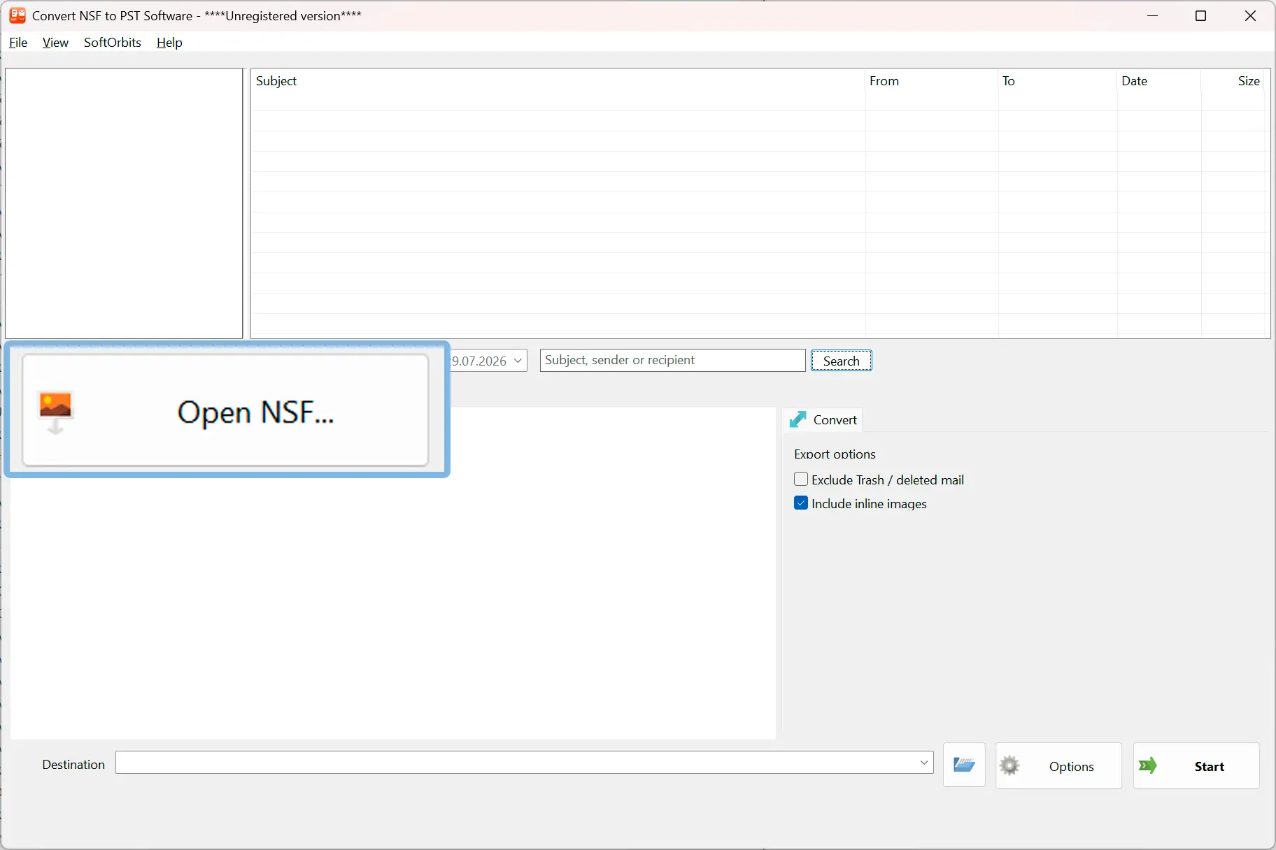 Abrir la base de datos de Lotus Notes.