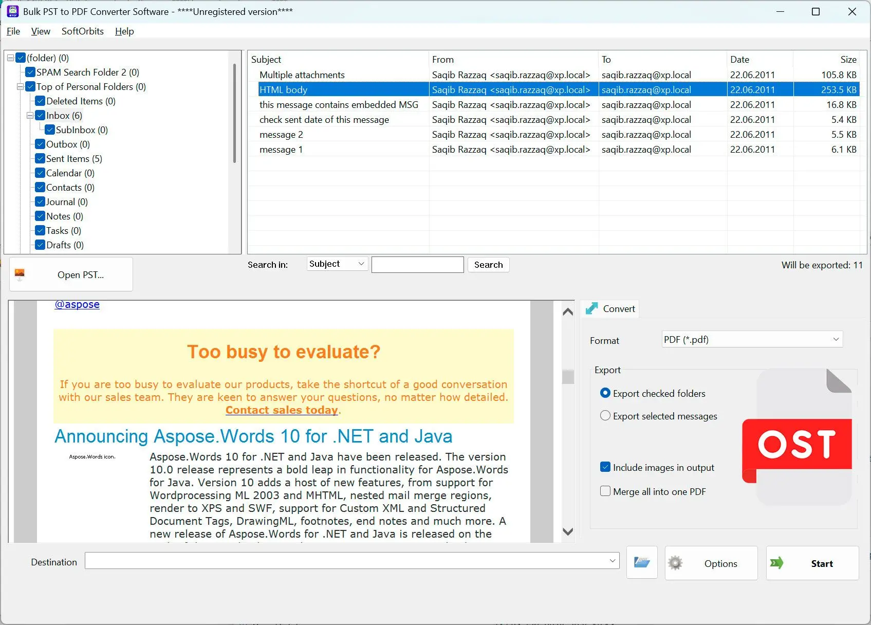PST to PDF Converter Software Capturas de pantalla.