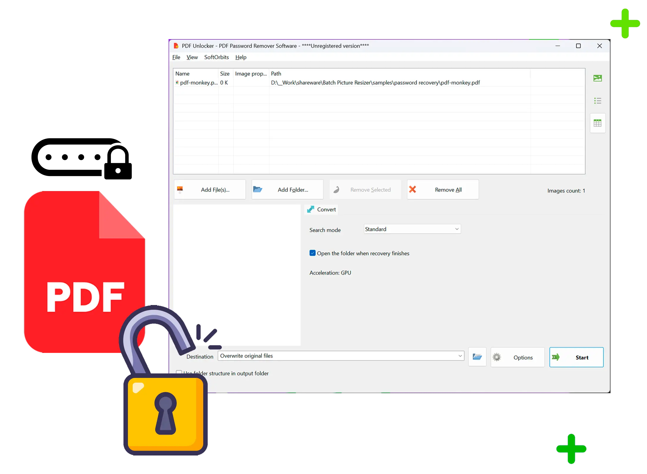 PDF Password Recovery Capturas de pantalla.