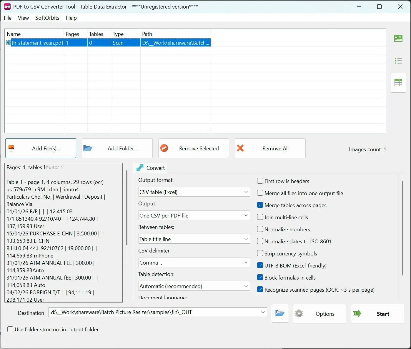 PDF to CSV Converter Capturas de pantalla.