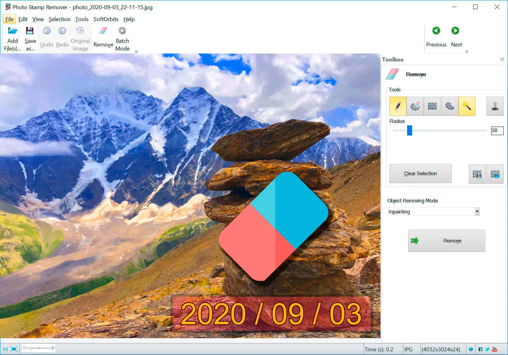 Photo Stamp Remover: Capturas de pantalla.
