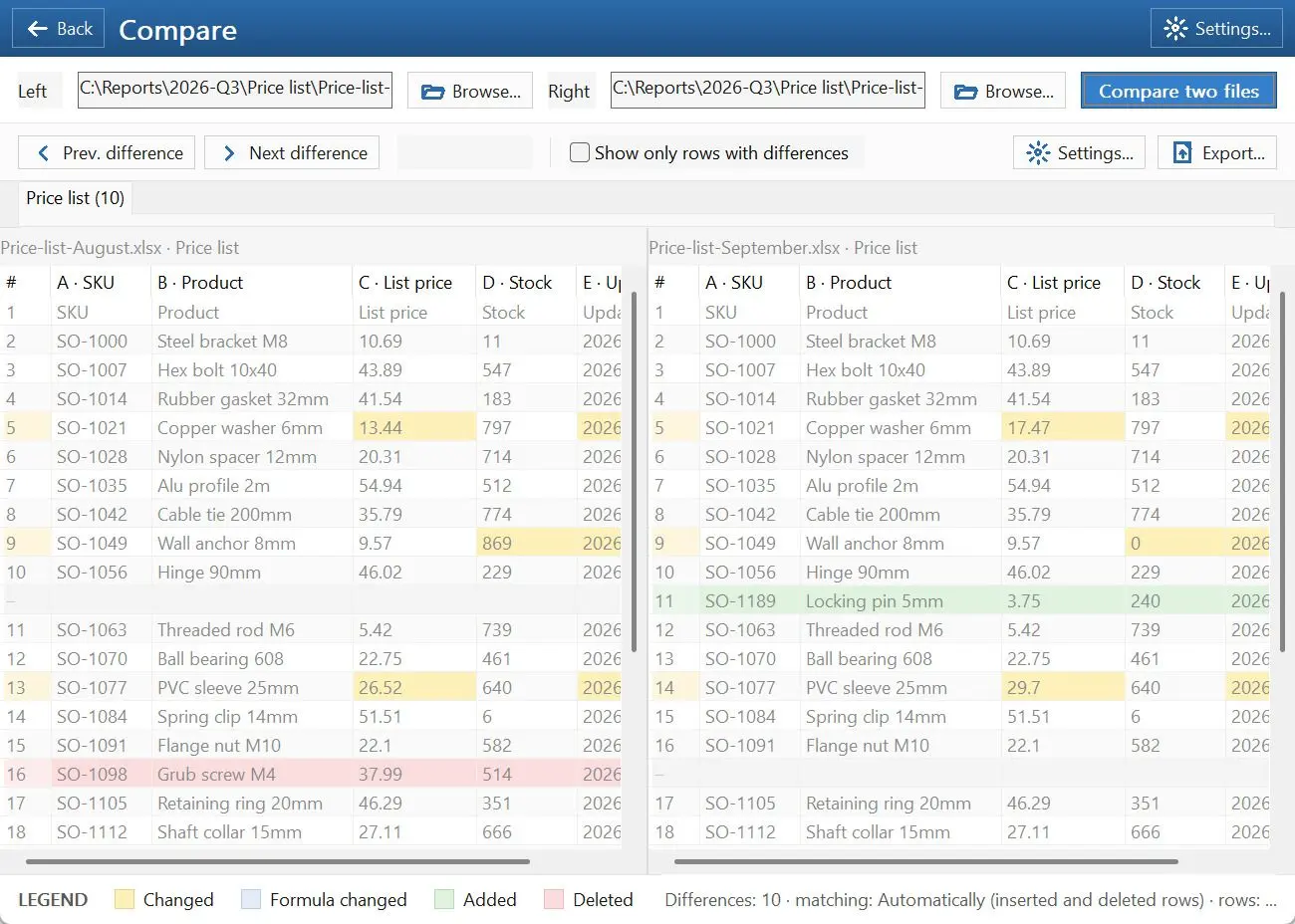 Spreadsheet Compare & Merge Tool for Excel - Combine Excel Files into One Capturas de pantalla.