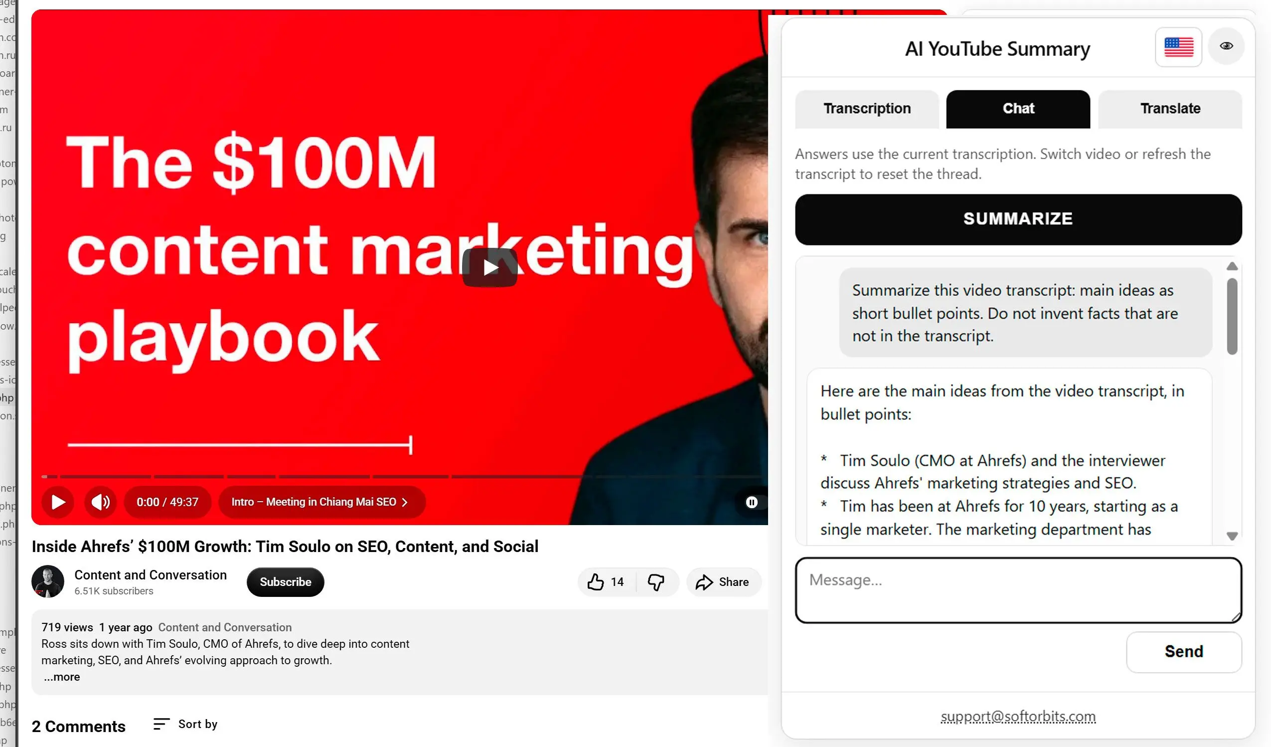 Resumir Video con IA o Hacer Preguntas.