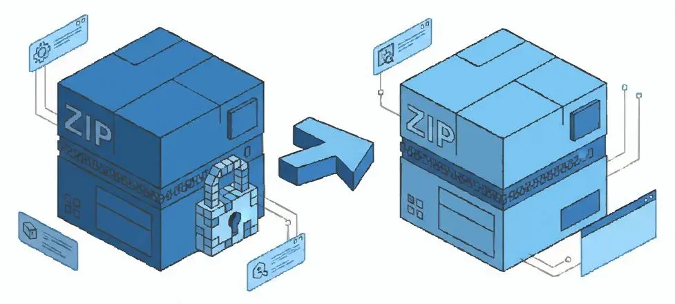 El archivo ZIP original nunca se sobrescribe.