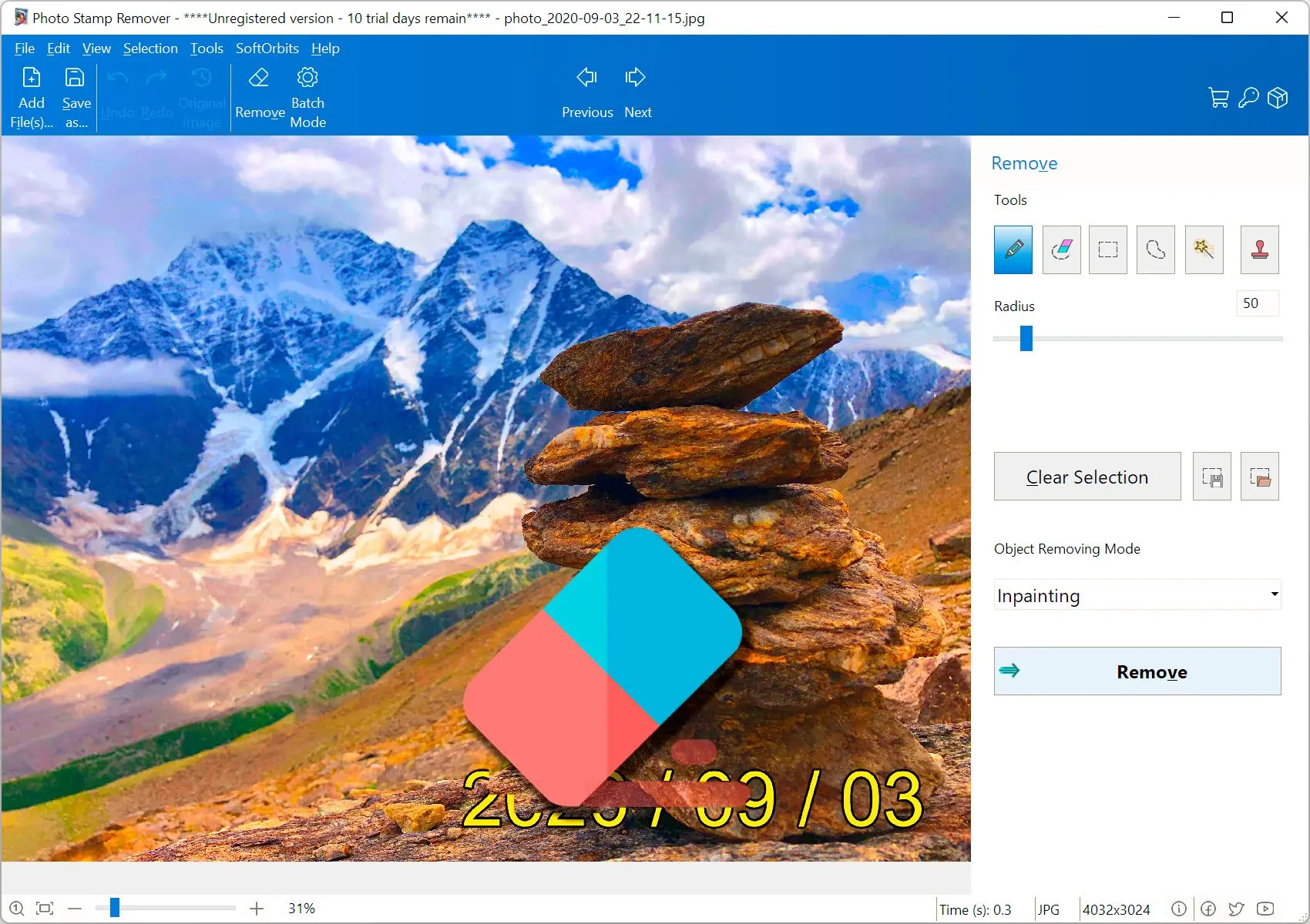 Photo Stamp Remover Capturas de pantalla.